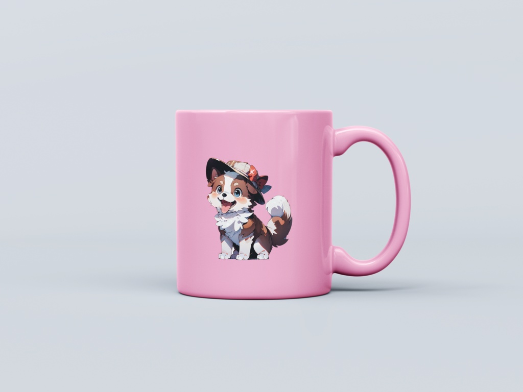 Cute digital design for sticker bundle (40P), Puppy sitting - かわいいデジタルデザインステッカーバンドル(40P)、座っている子犬