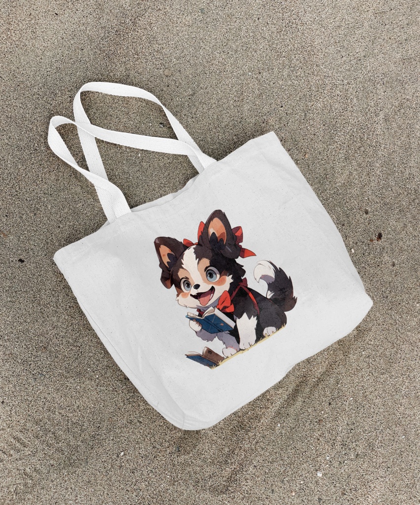 Cute digital design for sticker bundle (30P), Puppy reading - かわいいデジタルデザインステッカーバンドル(30P)、子犬の読書