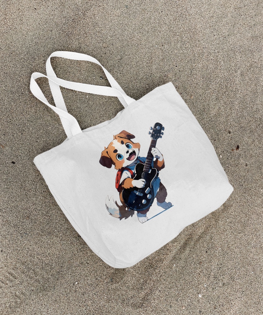 Cute digital design for sticker bundle (20P), Puppy playing guitar - かわいいデジタルデザインステッカーバンドル(20P)、ギターを弾く子犬