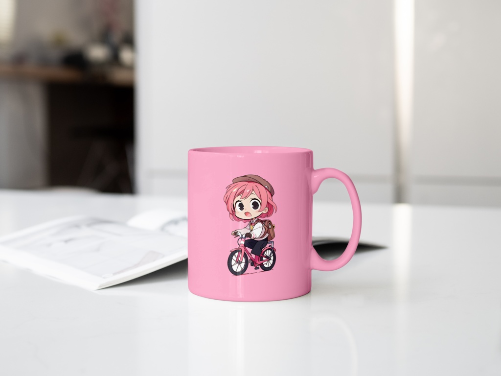 Cute digital design for sticker bundle (30P), Little girl cycling- かわいいデジタルデザインステッカーバンドル(30P)、サイクリングする小さな女の子