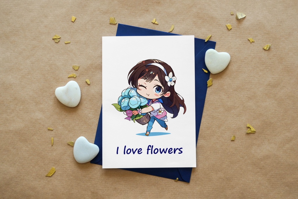 Cute digital design for sticker bundle (20P), Little girl bouquet - かわいいデジタルデザインステッカーバンドル(20P)、小さな女の子の花束