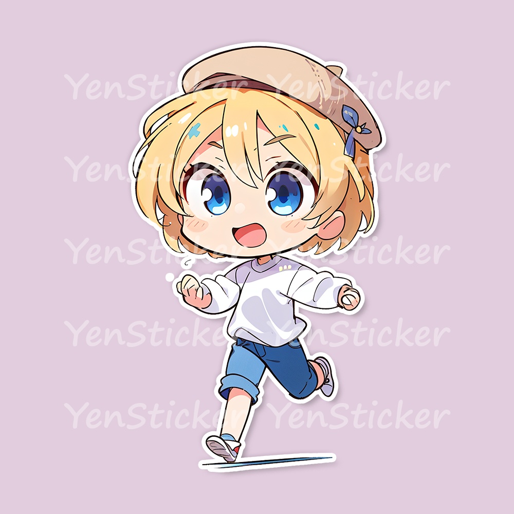 Cute digital design for sticker bundle (30P), Little girl running - かわいいデジタルデザインステッカーバンドル(30P)、走っている小さな女の子