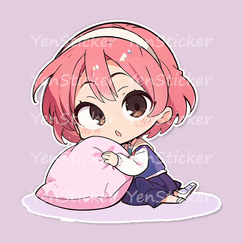 Cute digital design for sticker bundle (30P), Little girl sleeping - かわいいデジタルデザインステッカーバンドル(30P)、眠っている小さな女の子
