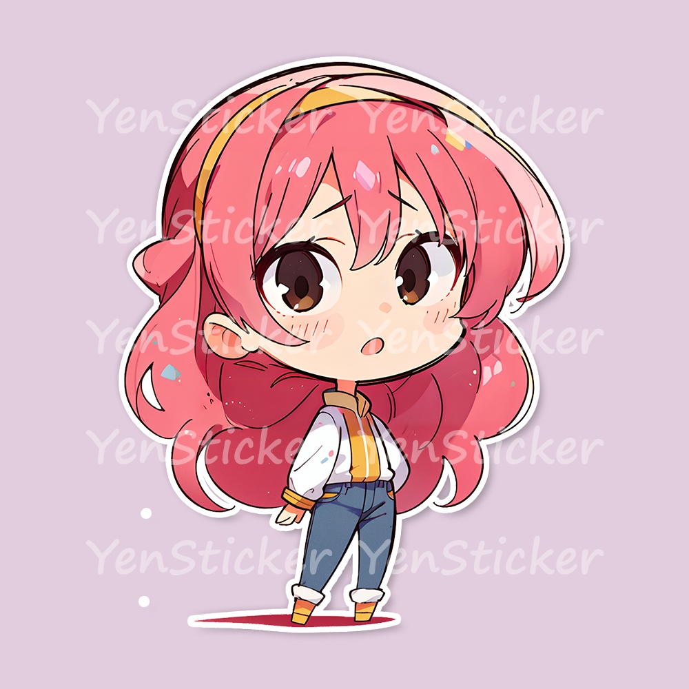 Cute digital design for sticker bundle (40P), Little girl standing - かわいいデジタルデザインステッカーバンドル(40P)、立っている小さな女の子