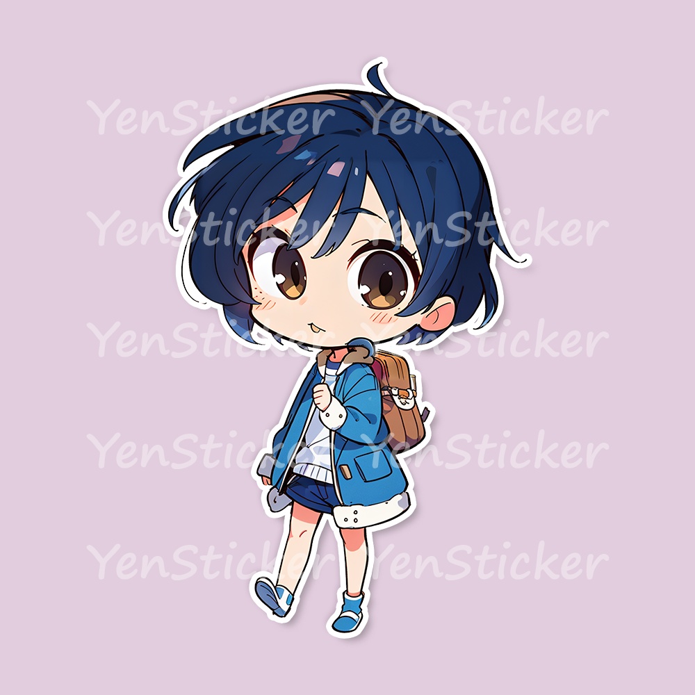 Cute digital design for sticker bundle (40P), Little girl is travelling - かわいいデジタルデザインステッカーバンドル(40P)、小さな女の子が旅行しています