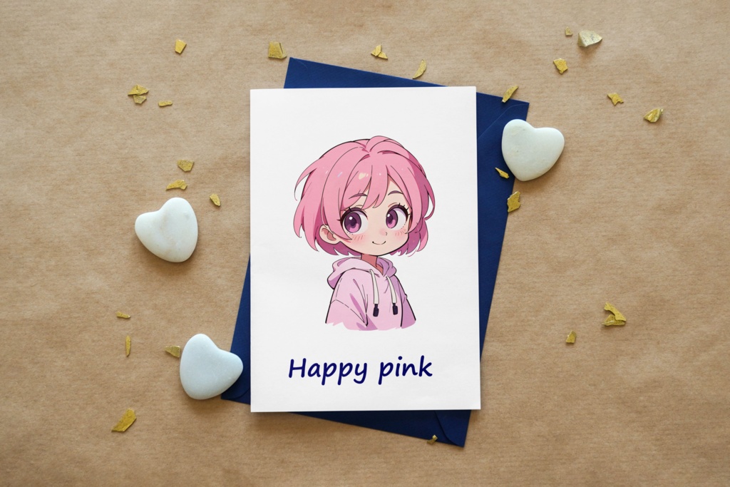 Cute digital design for sticker bundle (60P), Pink girl- かわいいデジタルデザインステッカーバンドル(60P)、ピンクの女の子