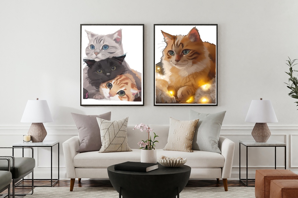 Pet Personalized 2D Digital for Wall Art or Poster Print