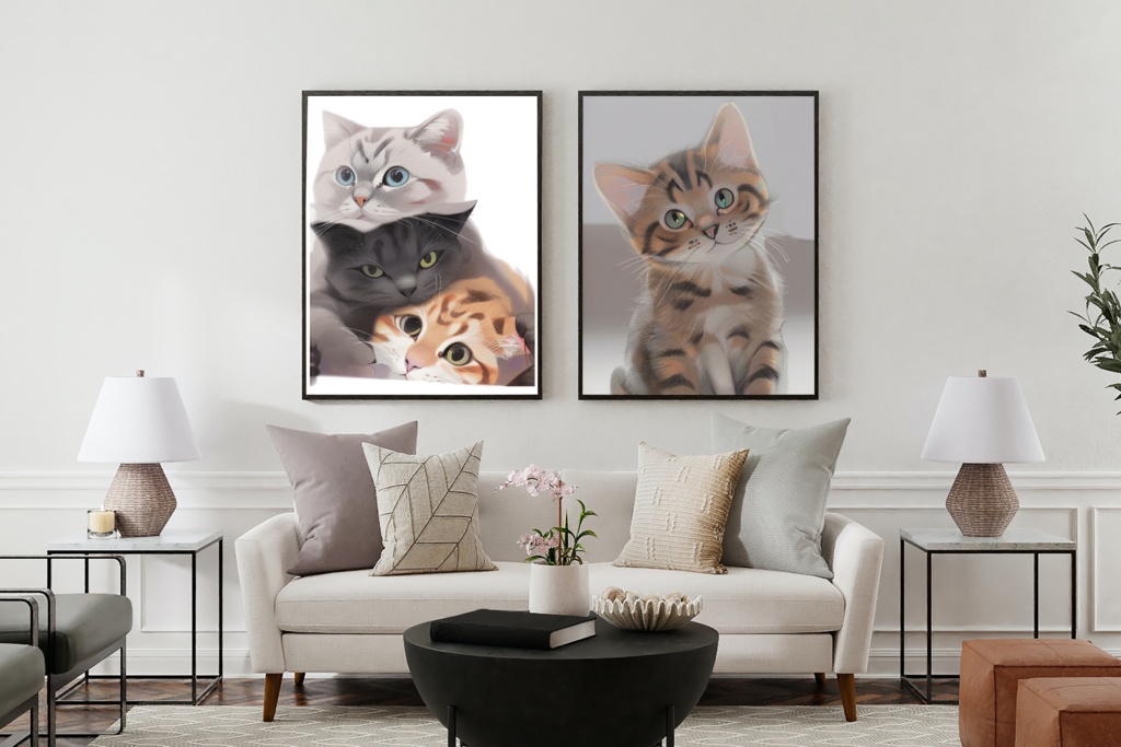 Pet Personalized Animated Digital for Wall Art or Poster Print