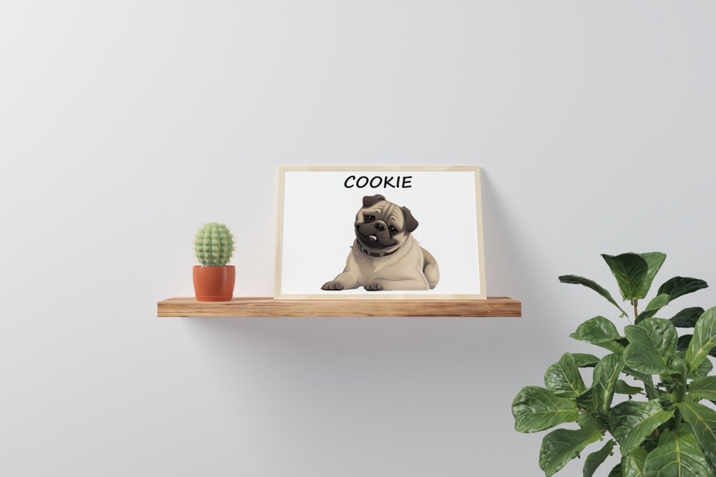 Pet Personalized Animated Digital for Wall Art or Poster Print