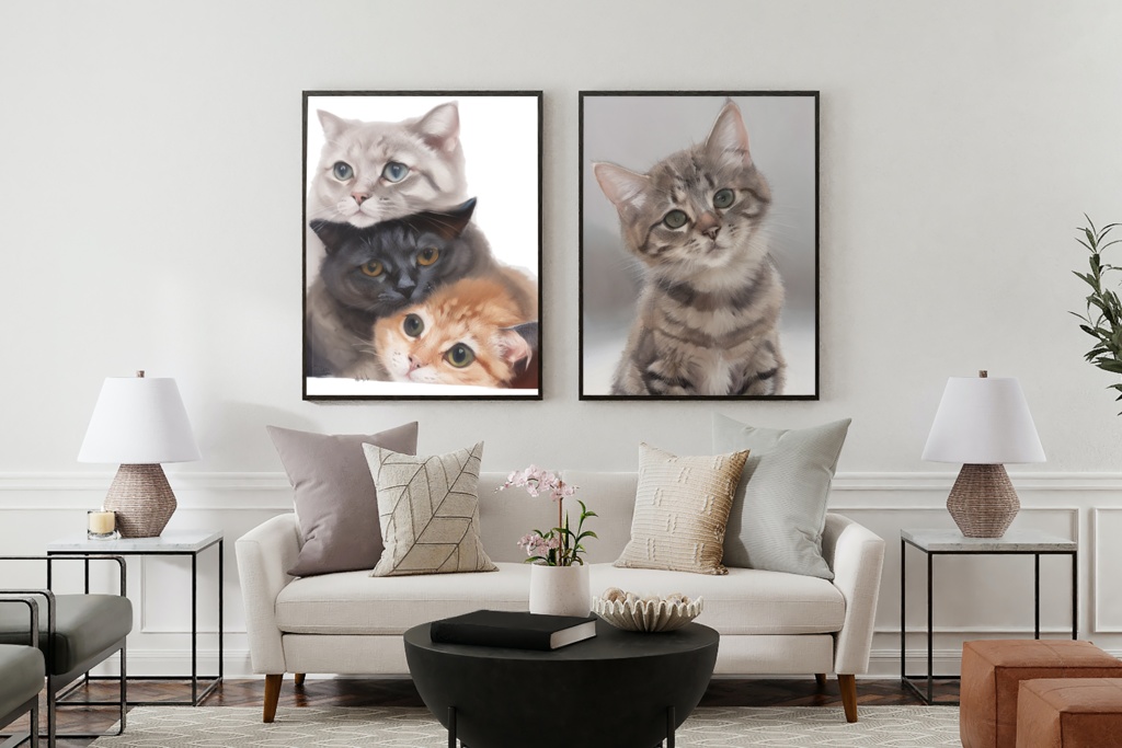 Pet Personalized Oil Painting Digital for Wall Art or Poster Print