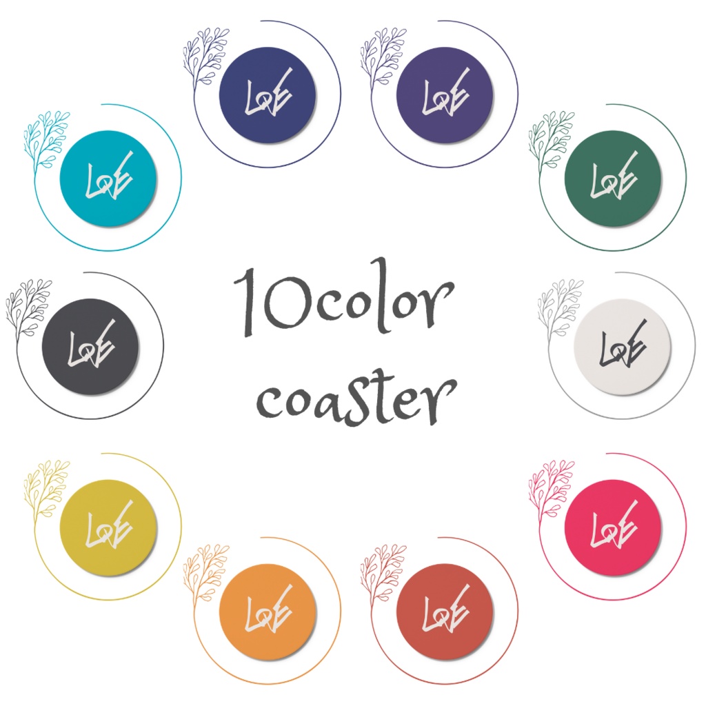 LOVE/ホワイト*コースター