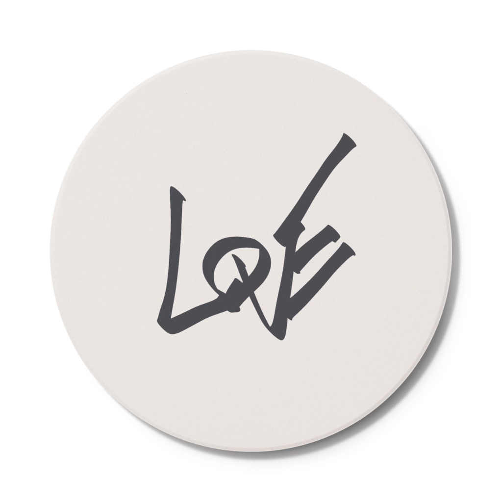 LOVE/ホワイト*コースター