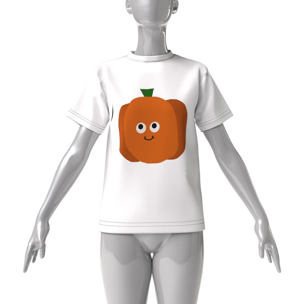 おやさい(かぼちゃオレンジ)ビッグシルエットTシャツ