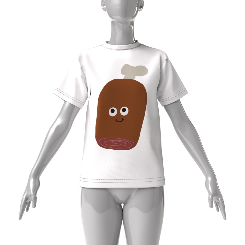 おにく(骨付きお肉)ビッグシルエットTシャツ