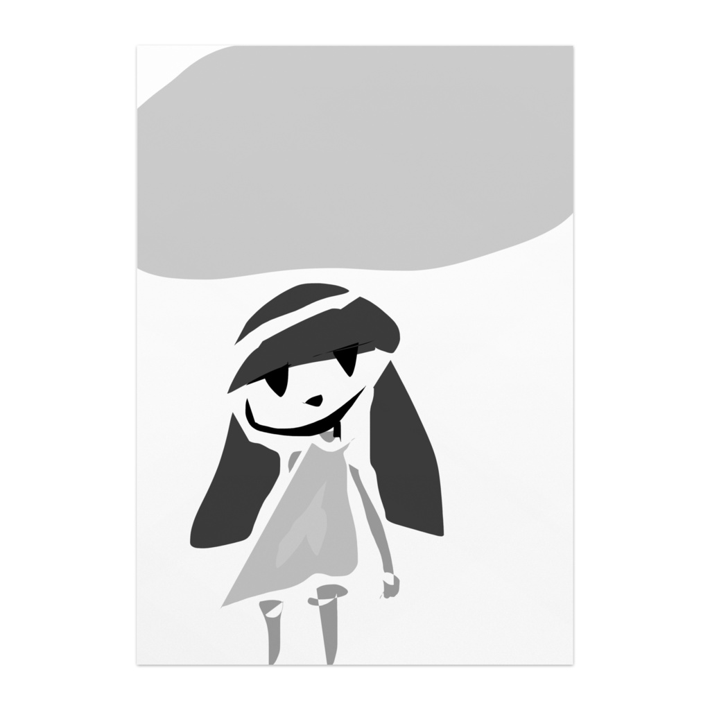 モノクロふきだし子*ポスター縦