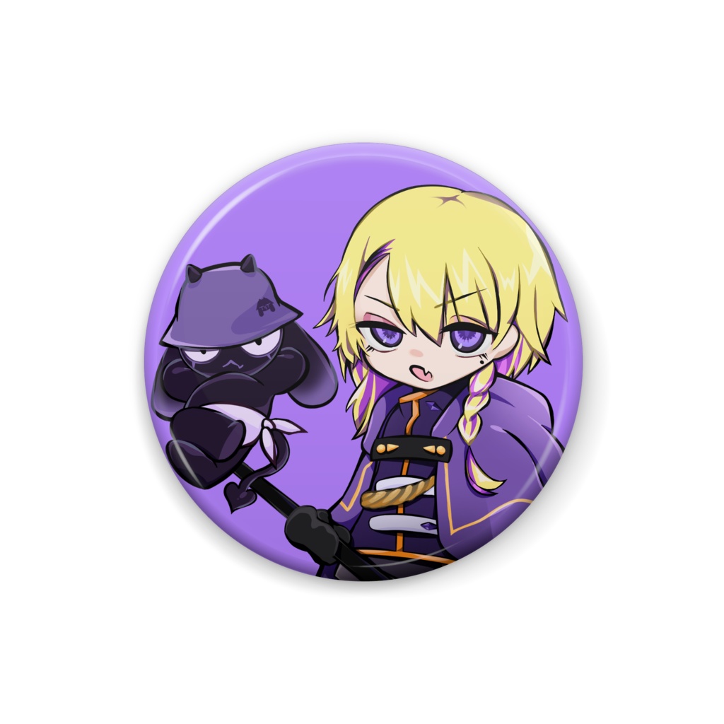 Raw＆ティクティーくん缶バッジ（パープル）