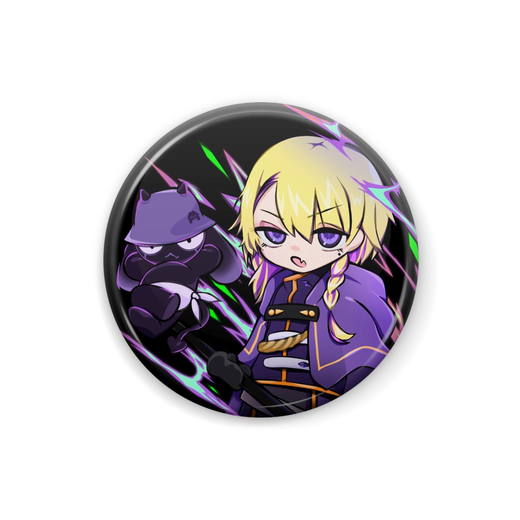 Raw＆ティクティーくん缶バッジ（ブラック）