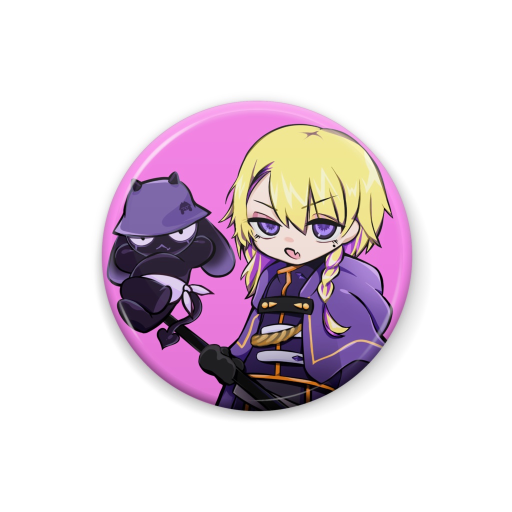 Raw＆ティクティーくん缶バッジ（ピンク）