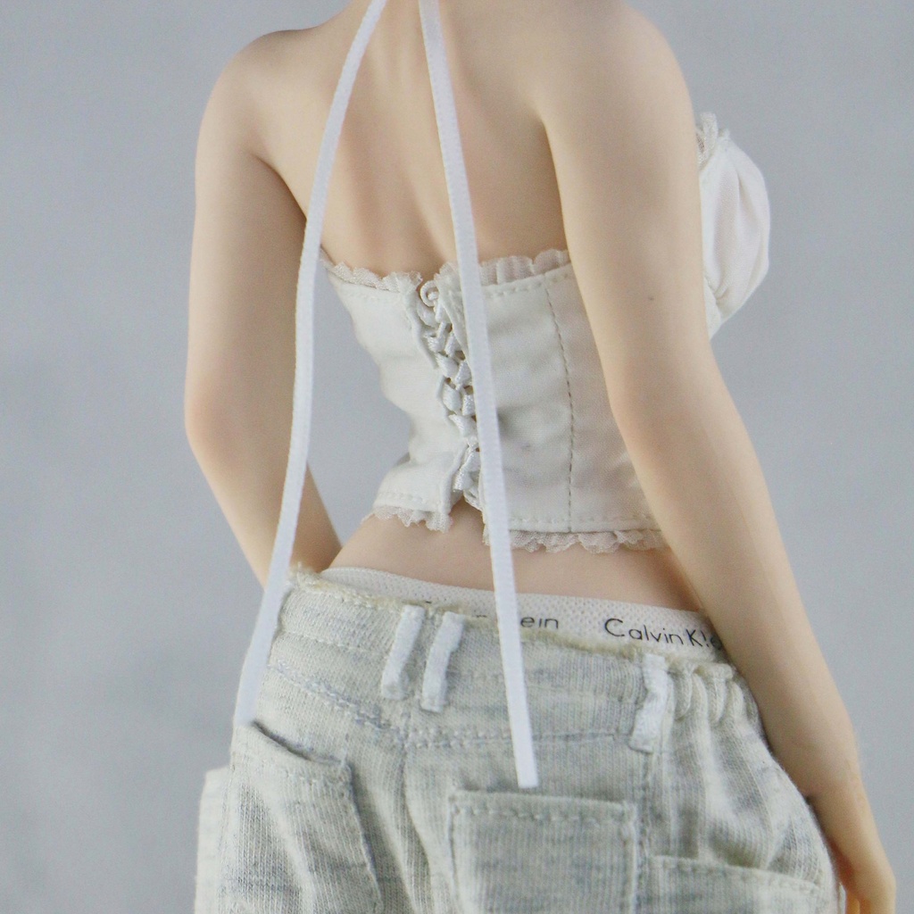 1/6ドール服　30cmドール用　ホルターネックトップス　ロング丈ワイドパンツ　オビツ27　