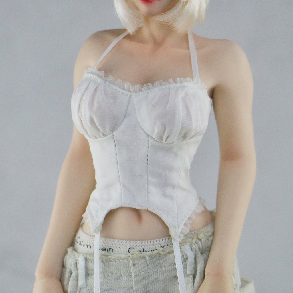 1/6ドール服　30cmドール用　ホルターネックトップス　ロング丈ワイドパンツ　オビツ27　