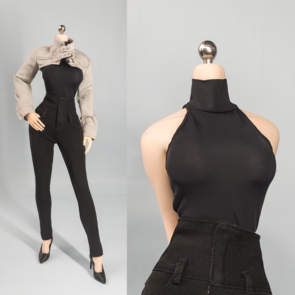 1/6ドール服　30cmドール用　ハイネックトップス　スラックス　ジャケット　オビツ27