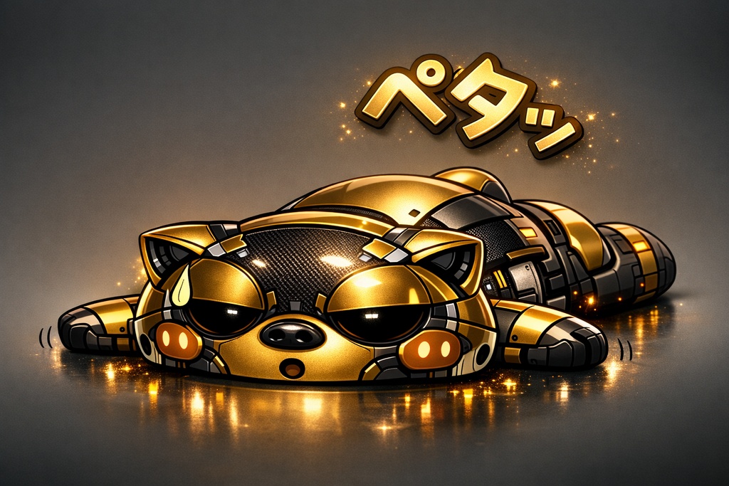 Gold Mecha Dog “PETA” PNG Art
