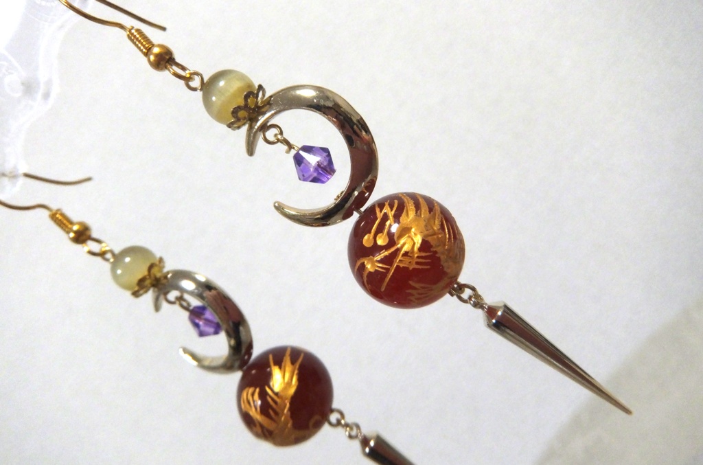 大倶利伽羅イメージ天然石ピアス・イヤリング