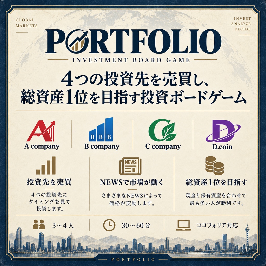 【ココフォリアゲーム】PORTFOLIO 3〜4人|30〜60分