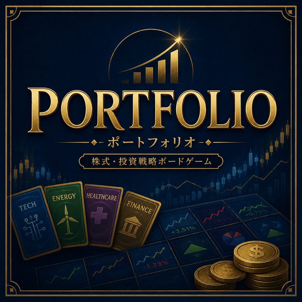 【ココフォリア対応】PORTFOLIO｜株式・暗号資産を売買する投資戦略ボードゲーム