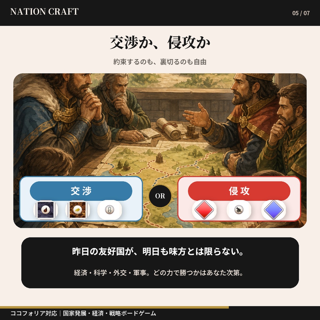 【ココフォリア対応】NATION CRAFT|国家を発展させる重量級戦略ボードゲーム