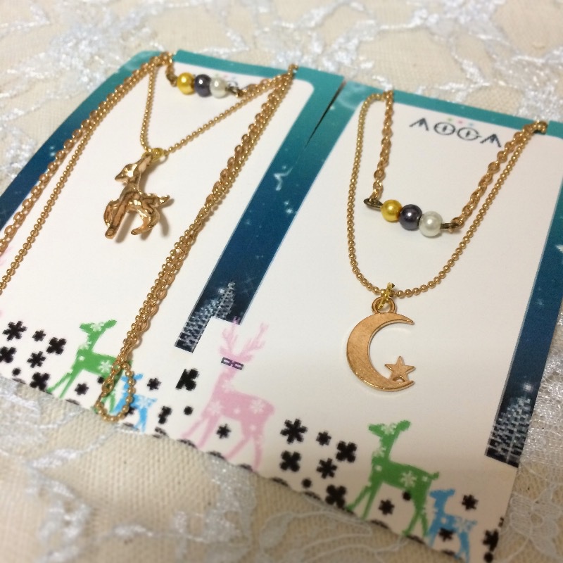 【青八木】鹿ネックレス＆月ブレスレットセット【弱ペダ】