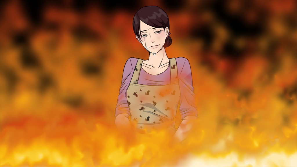 炎に包まれるエフェクト【ココフォリア素材】(色差分有)