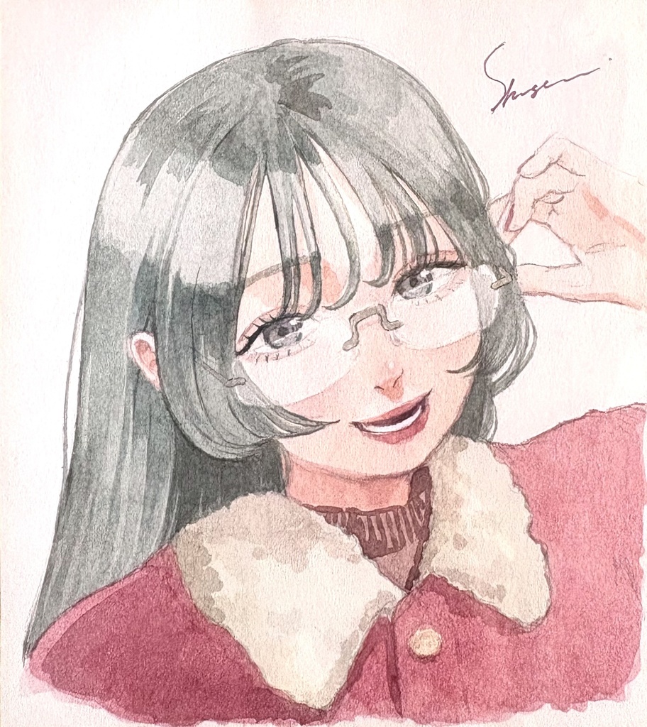 透明水彩ミニ色紙原画