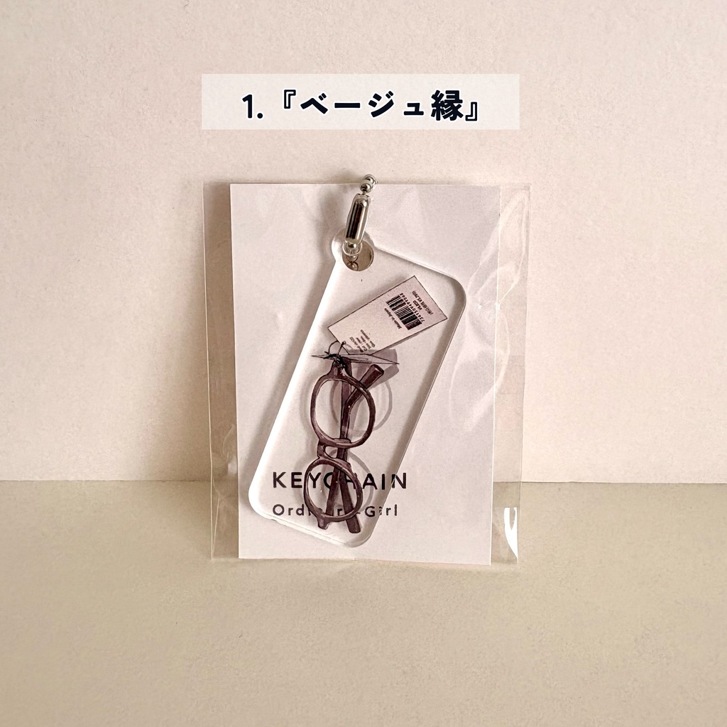 眼鏡アクリルキーホルダー3種