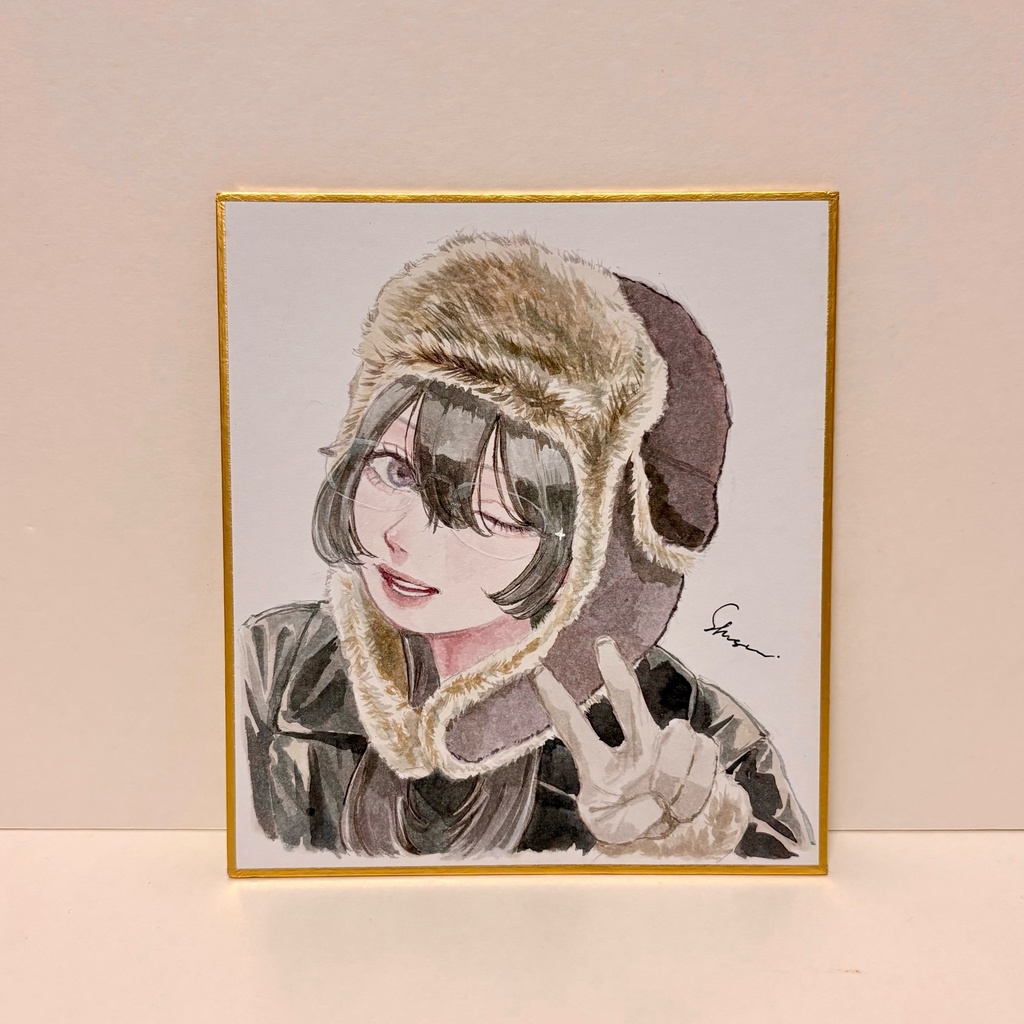 透明水彩ミニ色紙原画