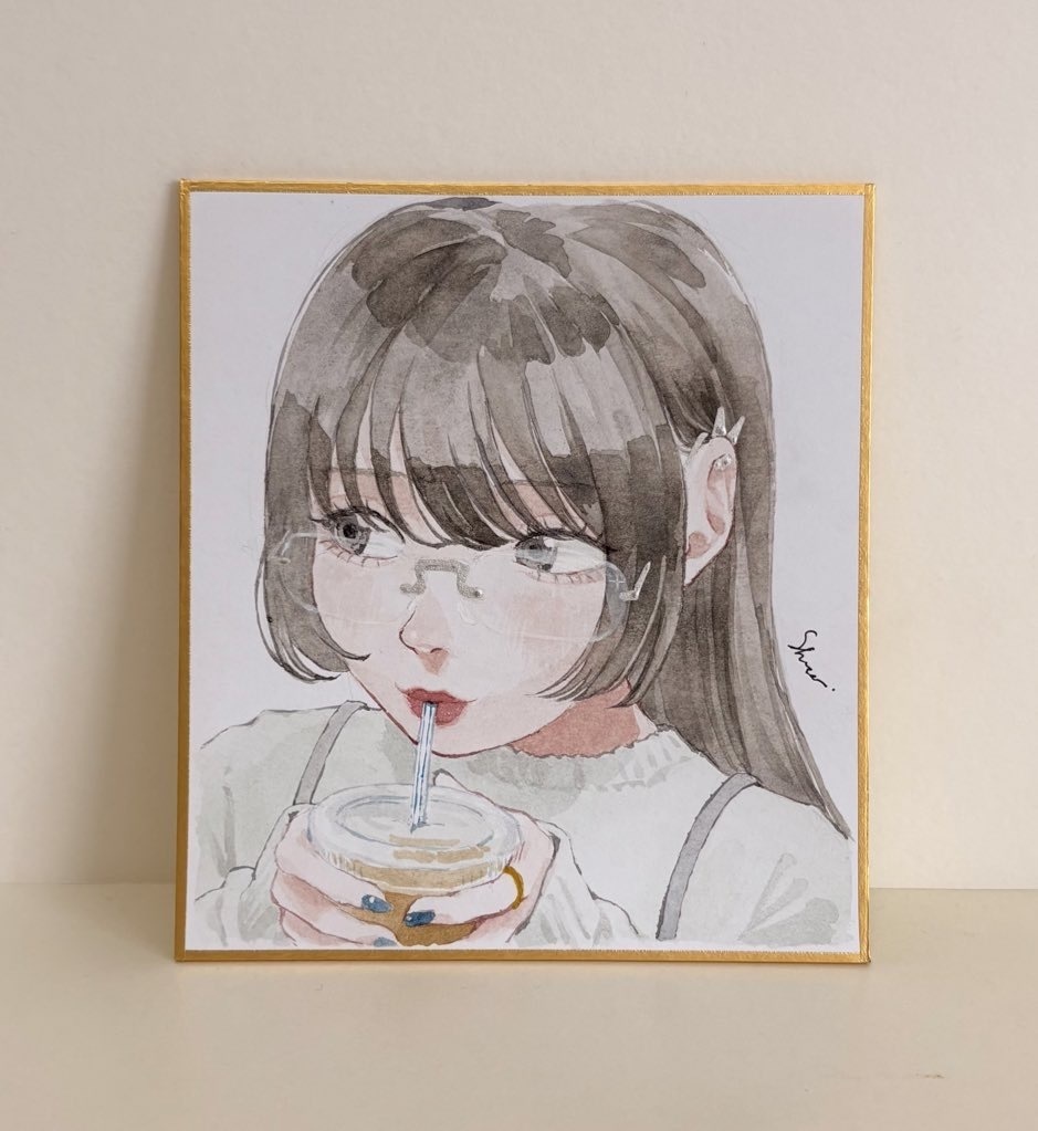 透明水彩ミニ色紙原画