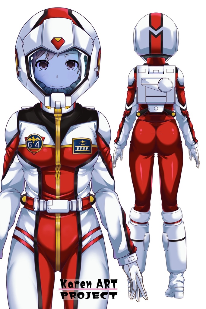 カレンちゃん+クリスティーナ・マッケンジー【ガンダムポケットの中の戦争】 のノーマルスーツ(カレンちゃんの髪バージョン)