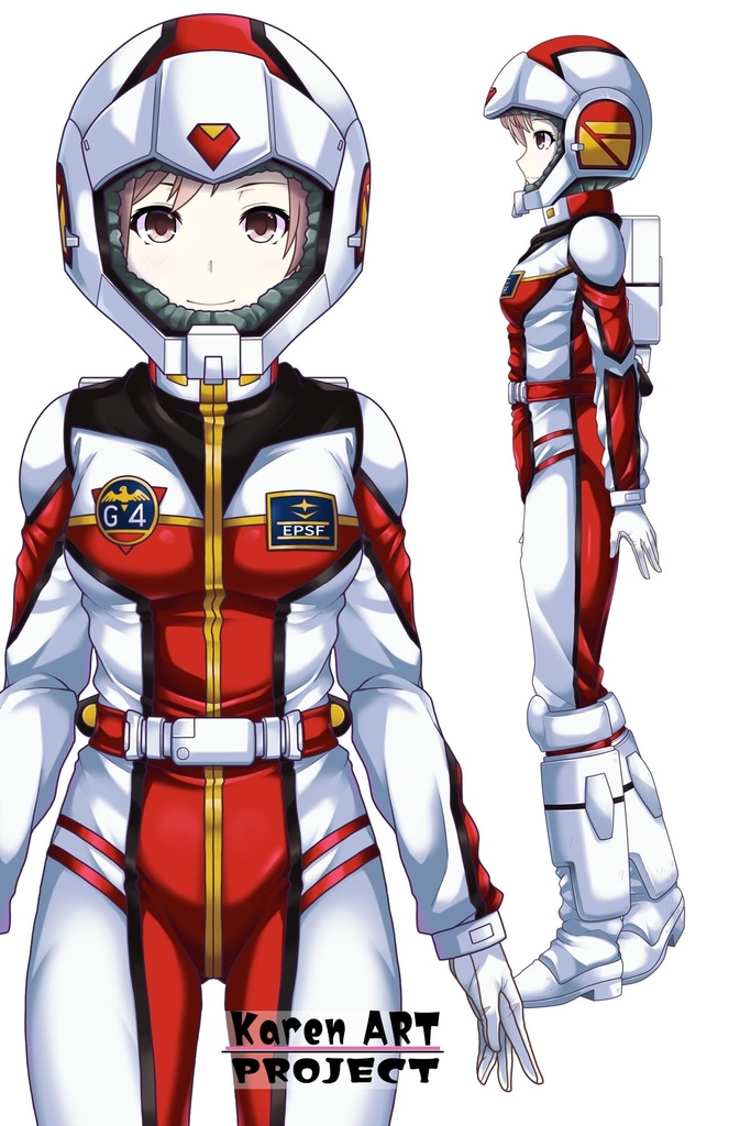 カレンちゃん+クリスティーナ・マッケンジー【ガンダムポケットの中の戦争】 のノーマルスーツ(カレンちゃんの髪バージョン)