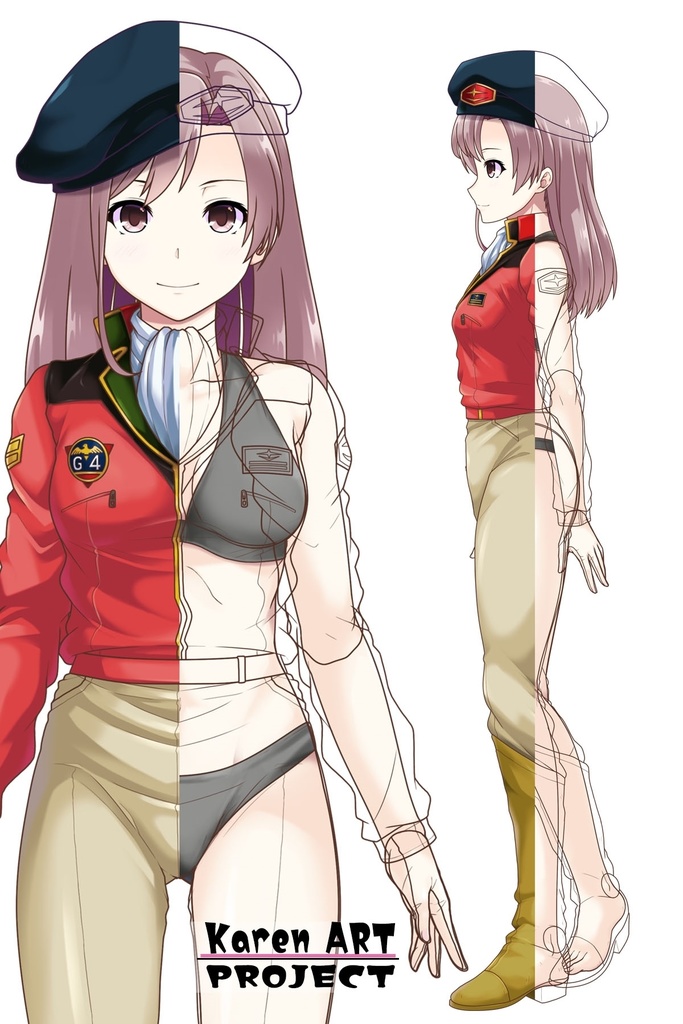 カレンちゃん+クリスティーナ・マッケンジー【ガンダムポケットの中の戦争】 の制服(カレンちゃんの髪バージョン)