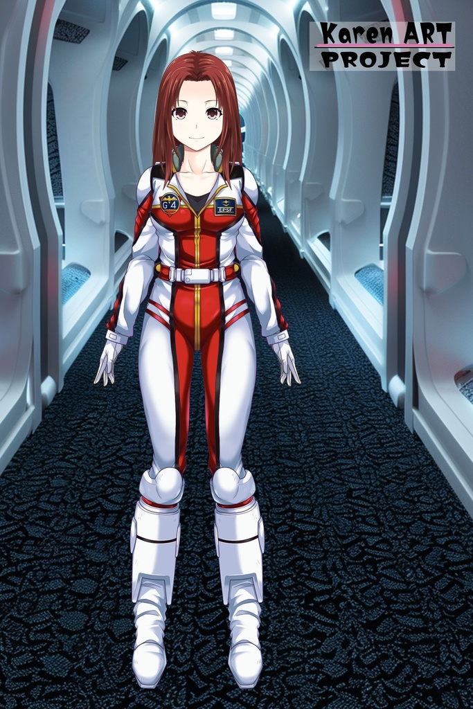 カレンちゃん+クリスティーナ・マッケンジー【ガンダムポケットの中の戦争】 のノーマルスーツ(クリス赤髪バージョン)