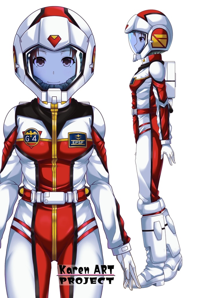 カレンちゃん+クリスティーナ・マッケンジー【ガンダムポケットの中の戦争】 のノーマルスーツ(クリス赤髪バージョン)