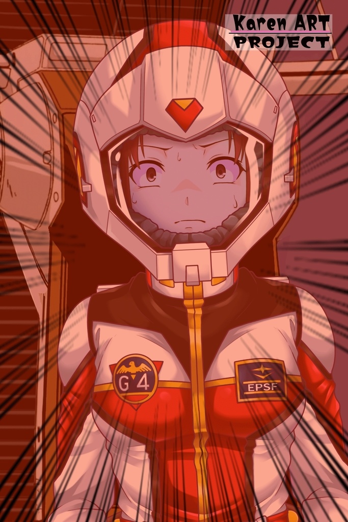 カレンちゃん+クリスティーナ・マッケンジー【ガンダムポケットの中の戦争】 のノーマルスーツ(クリス赤髪バージョン)