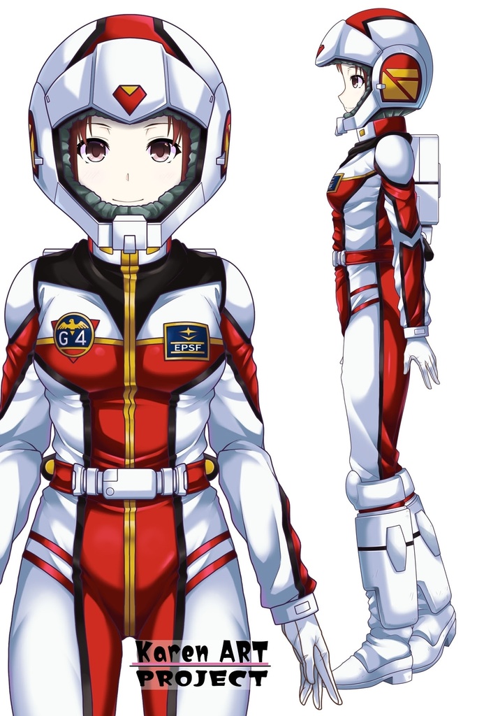 カレンちゃん+クリスティーナ・マッケンジー【ガンダムポケットの中の戦争】 のノーマルスーツ(クリス赤髪バージョン)