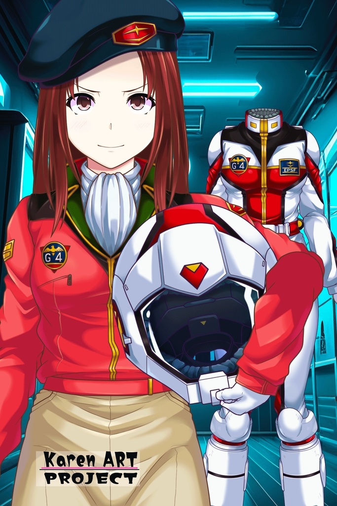 カレンちゃん+クリスティーナ・マッケンジー【ガンダムポケットの中の戦争】 の制服(クリス赤髪バージョン)