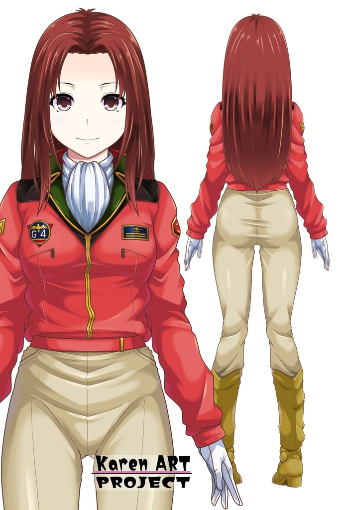 カレンちゃん+クリスティーナ・マッケンジー【ガンダムポケットの中の戦争】 の制服(クリス赤髪バージョン)