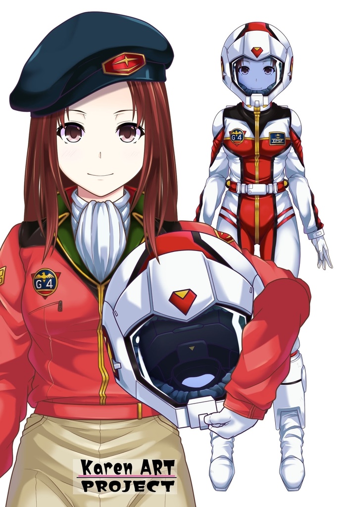 カレンちゃん+クリスティーナ・マッケンジー【ガンダムポケットの中の戦争】 の制服(クリス赤髪バージョン)