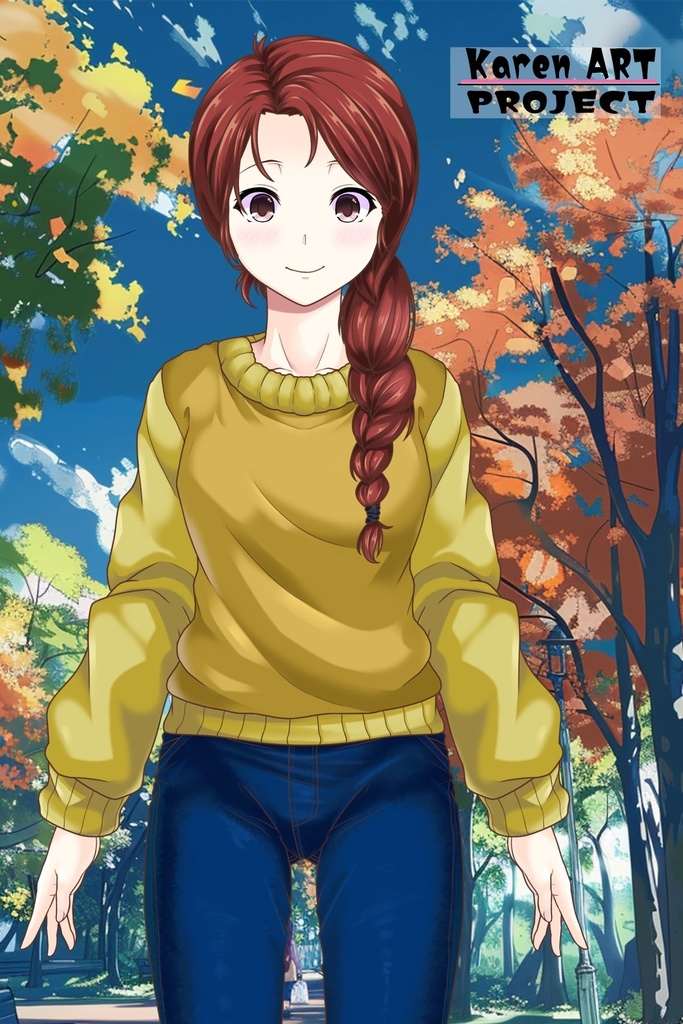 カレンちゃん+クリスティーナ・マッケンジー【ガンダムポケットの中の戦争】 の私服(クリス赤髪バージョン)