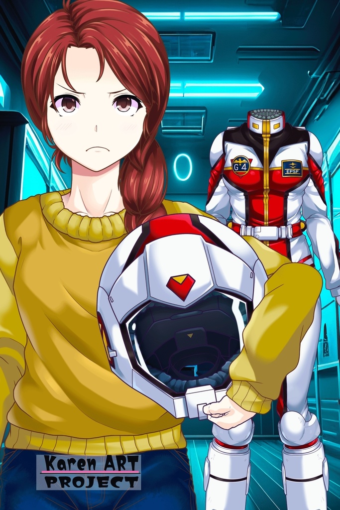 カレンちゃん+クリスティーナ・マッケンジー【ガンダムポケットの中の戦争】 の私服(クリス赤髪バージョン)