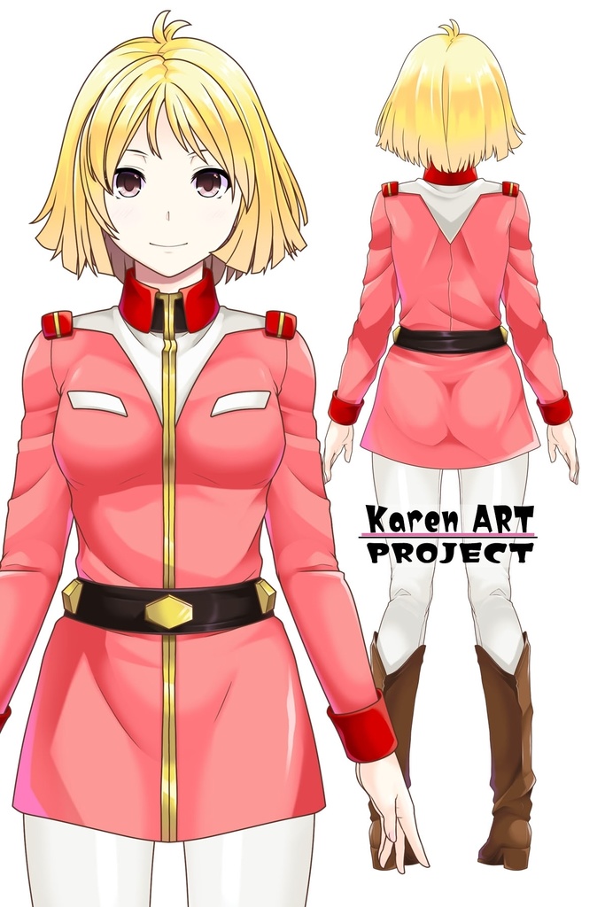 カレンちゃん+セイラ・マス【起動戦士ガンダム】 の制服(セイラ金髪バージョン)