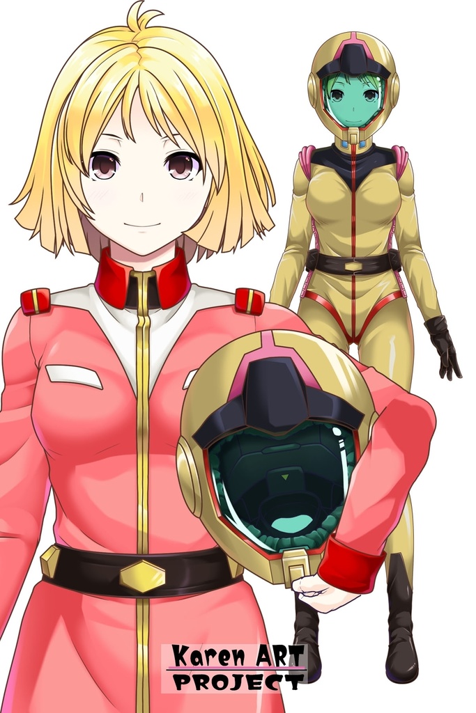 カレンちゃん+セイラ・マス【起動戦士ガンダム】 の制服(セイラ金髪バージョン)